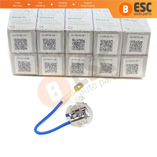 10 Pieces BOSCH ECO 1 987 302 802 H3 12V 55W PK22s H3 Halogen Bulb for Fog Trailer Off-Road Headlight Lamp