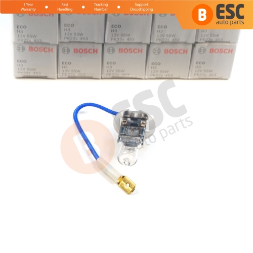 10 Pieces BOSCH ECO 1 987 302 802 H3 12V 55W PK22s H3 Halogen Bulb for Fog Trailer Off-Road Headlight Lamp