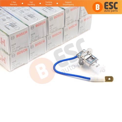 10 Pieces BOSCH ECO 1 987 302 802 H3 12V 55W PK22s H3 Halogen Bulb for Fog Trailer Off-Road Headlight Lamp