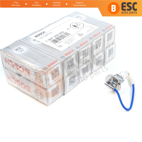 10 Pieces BOSCH ECO 1 987 302 802 H3 12V 55W PK22s H3 Halogen Bulb for Fog Trailer Off-Road Headlight Lamp