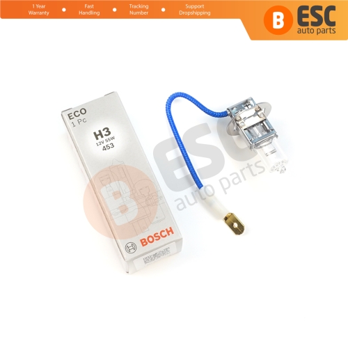 1 Piece BOSCH ECO 1 987 302 802 H3 12V 55W PK22s H3 Halogen Bulb for Fog Trailer Off-Road Headlight Lamp