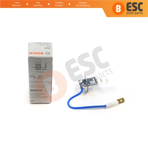 1 Piece BOSCH ECO 1 987 302 802 H3 12V 55W PK22s H3 Halogen Bulb for Fog Trailer Off-Road Headlight Lamp