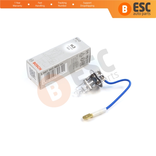 1 Piece BOSCH ECO 1 987 302 802 H3 12V 55W PK22s H3 Halogen Bulb for Fog Trailer Off-Road Headlight Lamp