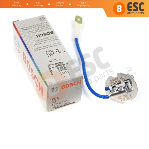 1 Piece BOSCH ECO 1 987 302 802 H3 12V 55W PK22s H3 Halogen Bulb for Fog Trailer Off-Road Headlight Lamp