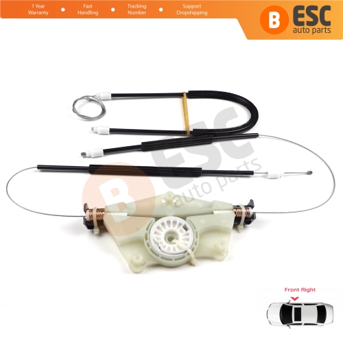 Manual Window Regulator Repair Set Front Right for Skoda Fabia MK1 1999-2008 4/5 Door Praktik Van 6Y0837656