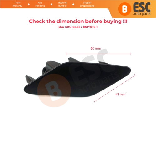 Headlight Washer Cover Cap Left 3G0807937 for VW Passat B8 3G 2015-2019