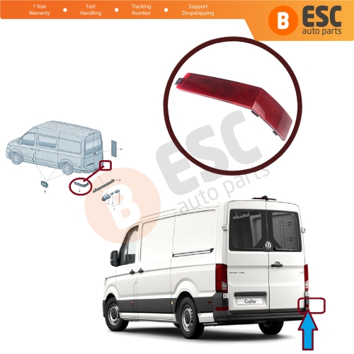 Rear Bumper Reflector Right 7C0945106 for VW Crafter MK2 SY SZ 2017-On E Crafter