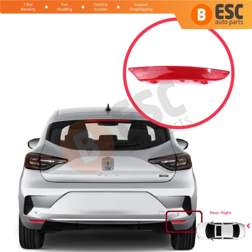Rear Right Side Bumper Reflex Reflector for Renault Clio MK5 BF B7 2019-On 265602442R