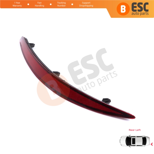 Rear Left Side Bumper Reflex Reflector for Fiat Tipo MK2 356 357 Egea 2015-On 4-Door Sedan 51998151