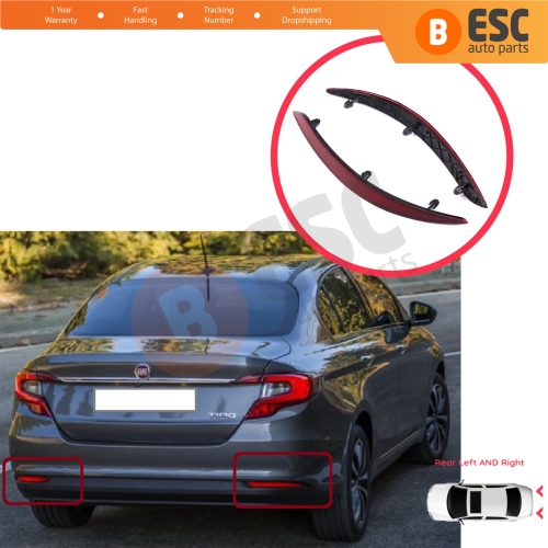 Rear Right Left Side Bumper Reflex Reflector for Fiat Tipo MK2 356 357 Egea 2015-On 4-Door Sedan 51998151 51998149