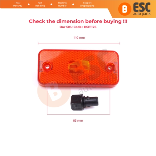 Side Flasher Indicator Repeater Lamp Signal Amber for Fiat Ducato 250 Jumper Boxer Daily Relay 2006-2024 6303.A1
