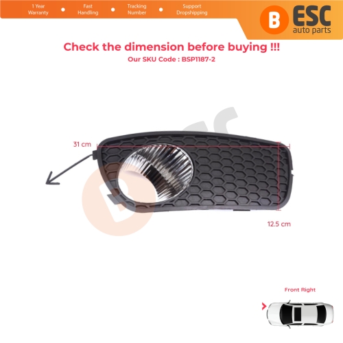 Front Bumper Fog Light Frame Housing Right for Fiat Palio Siena MK1 178 2007-2016 Albea 2002-2012 51703146