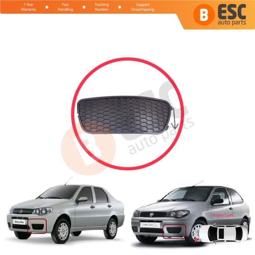 Front Bumper Fog Light Grille Frame Without Holes Left for Fiat Palio Siena MK1 178 2007-2016 Albea 2002-2012 51703145