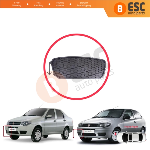 Front Bumper Fog Light Grille Frame Without Holes Right for Fiat Palio Siena MK1 178 2007-2016 Albea 2002-2012 51703144