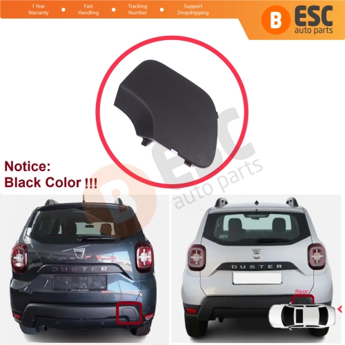 Rear Bumper Tow Bar Hook Eye Cover Black for Renault Dacia Duster MK2 HM 2017-2023 511656583R