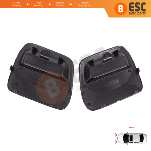 Front Bumper Tow Bar Hook Eye Cover Set Black for Renault Dacia Duster MK2 HM 2017-2023 511804555R