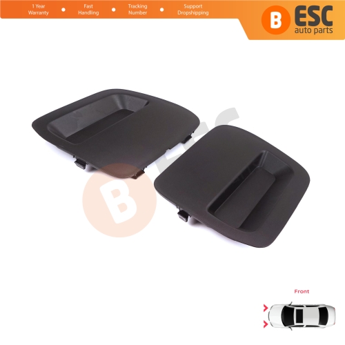 Front Bumper Tow Bar Hook Eye Cover Set Black for Renault Dacia Duster MK2 HM 2017-2023 511804555R