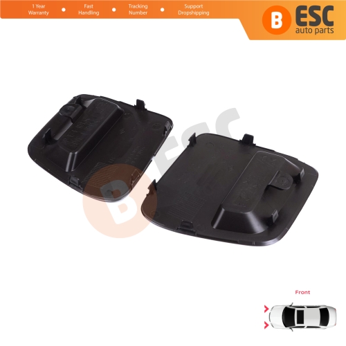 Front Bumper Tow Bar Hook Eye Cover Set Black for Renault Dacia Duster MK2 HM 2017-2023 511804555R
