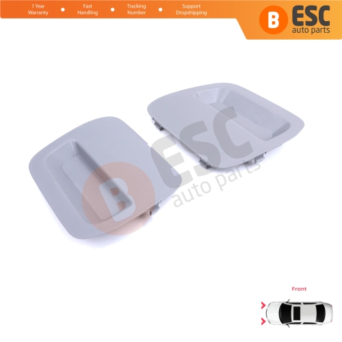 Front Bumper Tow Bar Hook Eye Cover Set Gray for Renault Dacia Duster MK2 HM 2017-2023 511802392R