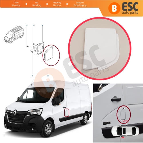 Left Fuel Tank Filler Flap Cap Cover White for Renault Master MK3 Opel Movano B NV400 X62 788300019R