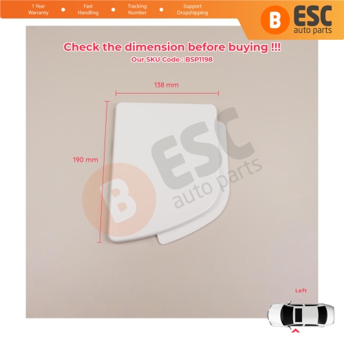Left Fuel Tank Filler Flap Cap Cover White for Renault Master MK3 Opel Movano B NV400 X62 788300019R