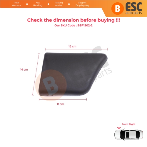 Front Right Fender Trim Molding for Peugeot Partner M49 1996-2002 Pre-Facelift 8544.F2