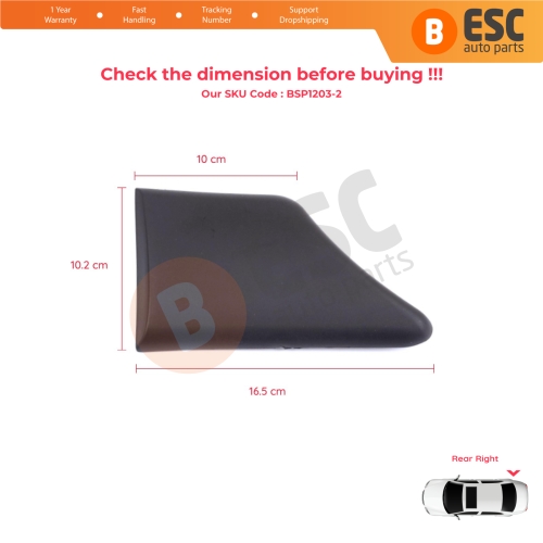 Rear Right Fender Trim Molding for Peugeot Partner MK1 M49 M59 1996-2008 8547.K5