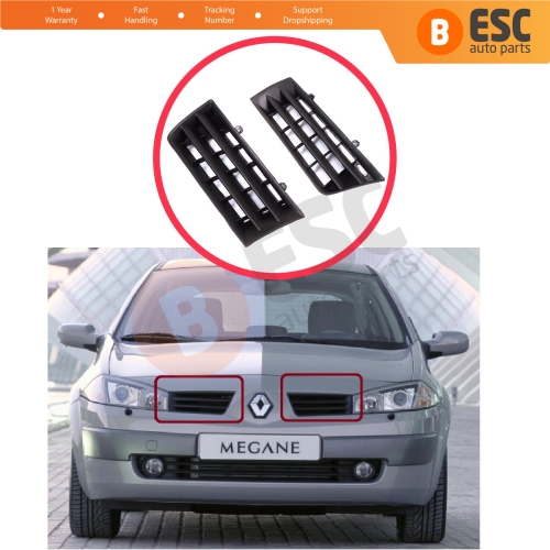 Front Bumper Air Vent Grille Panel Left Right for Renault Megane MK2 2002-2006 Pre-Facelift 8200114156