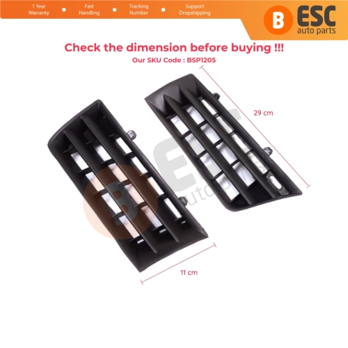 Front Bumper Air Vent Grille Panel Left Right for Renault Megane MK2 2002-2006 Pre-Facelift 8200114156