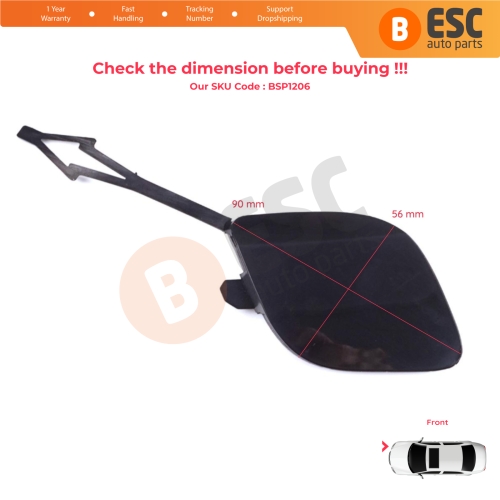Front Bumper Tow Eye Hook Cover Cap Primed for Renault Clio MK5 V B7 BJA 2019-2023 Pre-Facelift 511806272R