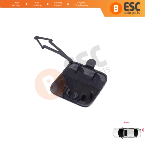 Rear Bumper Tow Eye Hook Cover Cap Primed for Renault Clio MK5 V B7 BJA 2019-2023 Pre-Facelift 511654352R