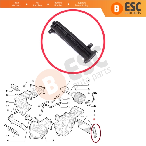 Cabin Pollen Dust Filter Housing Cover Cap for Fiat Palio Albea Strada Siena Idea 7082302