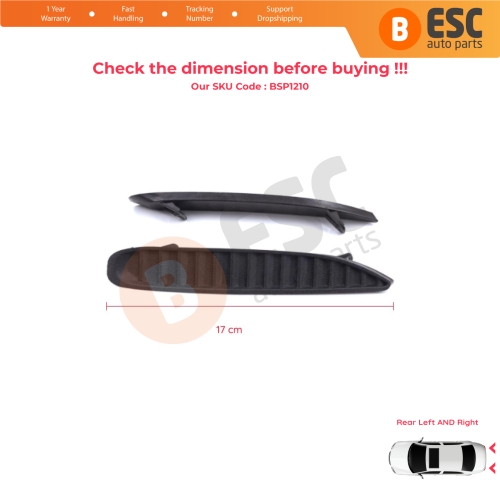 Rear Bumper Right Left Moulding Trim Vent Cover for Renault Megane MK4 LFB 2016-On Sedan 850760115R