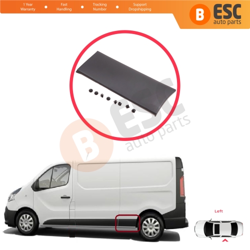 Rear Left Side Moulding Panel For Renault Trafic MK3 Fiat Talento Opel Vivaro B Nissan NV300 Primastar 788137407