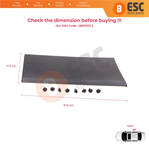 Rear Right Side Moulding Panel For Renault Trafic MK3 Fiat Talento Opel Vivaro B Nissan NV300 Primastar 788129036