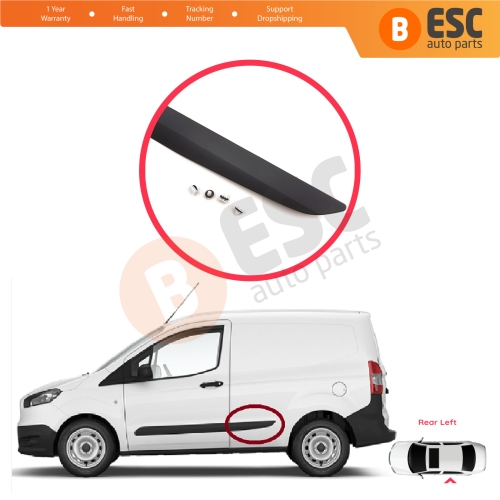 Rear Left Side Sliding Door Moulding Strip Panel For Ford Transit Tourneo Courier MK1 B460 2014-2023 1854160