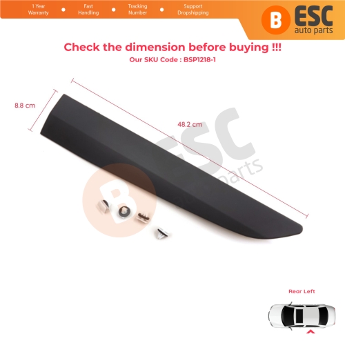 Rear Left Side Sliding Door Moulding Strip Panel For Ford Transit Tourneo Courier MK1 B460 2014-2023 1854160