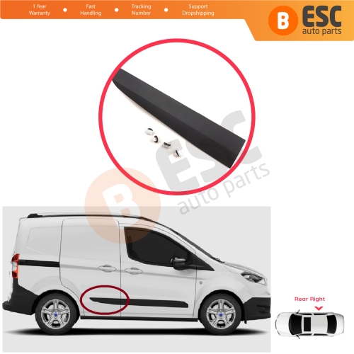 Rear Right Side Sliding Door Moulding Strip Panel For Ford Transit Tourneo Courier MK1 B460 2014-2023 1854158