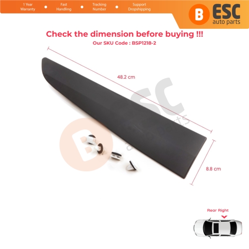 Rear Right Side Sliding Door Moulding Strip Panel For Ford Transit Tourneo Courier MK1 B460 2014-2023 1854158