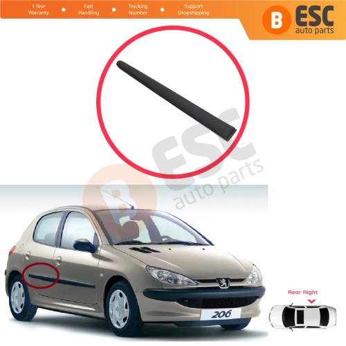 Rear Right Side Door Moulding Strip Panel For Peugeot 206 206+ 1998-2013  4/5 Door 8546E7