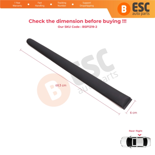 Rear Right Side Door Moulding Strip Panel For Peugeot 206 206+ 1998-2013  4/5 Door 8546E7