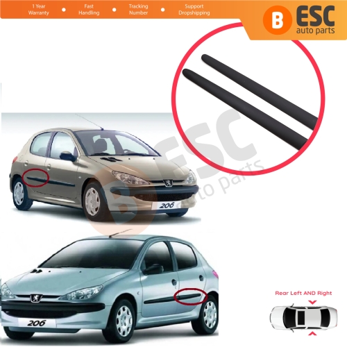 Rear Left Right Side Door Moulding Strip Panel For Peugeot 206 206+ 1998-2013  4/5 Door 8546E6 8546E7