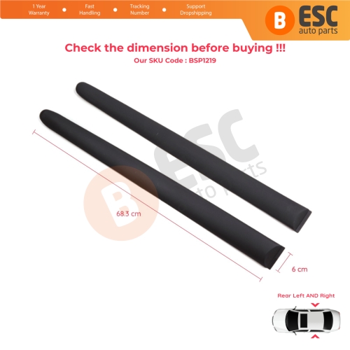 Rear Left Right Side Door Moulding Strip Panel For Peugeot 206 206+ 1998-2013  4/5 Door 8546E6 8546E7