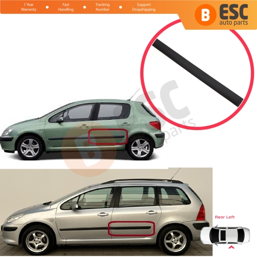 Rear Left Side Door Moulding Strip Panel For Peugeot 307 3A/C 3E 3H 2000-2012 4/5 Door 8546H5