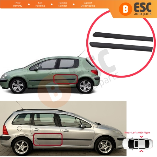 Rear Left Right Side Door Moulding Strip Panel For Peugeot 307 3A/C 3E 3H 2000-2012 4/5 Door 8546H5 8546H6