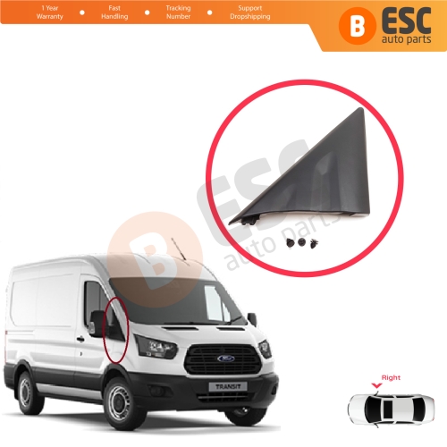 Right Side View Mirror Door Triangle Fender Trim Cover for Ford Transit MK8 T18 V363 2013-2024 2016818
