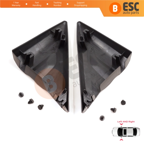 Side View Mirror Door Triangle Fender Trim Cover Set for Ford Transit MK8 T18 V363 2013-2024 2016818 2016819