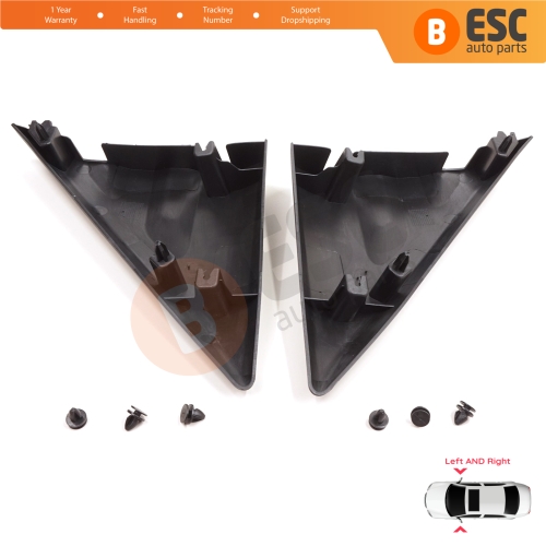 Side View Mirror Door Triangle Fender Trim Cover Set for Ford Transit MK8 T18 V363 2013-2024 2016818 2016819