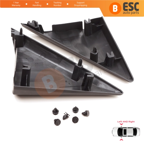 Side View Mirror Door Triangle Fender Trim Cover Set for Ford Transit MK8 T18 V363 2013-2024 2016818 2016819