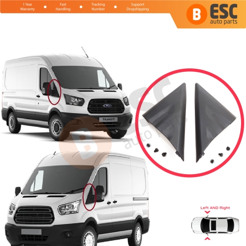 Side View Mirror Door Triangle Fender Trim Cover Set for Ford Transit MK8 T18 V363 2013-2024 2016818 2016819